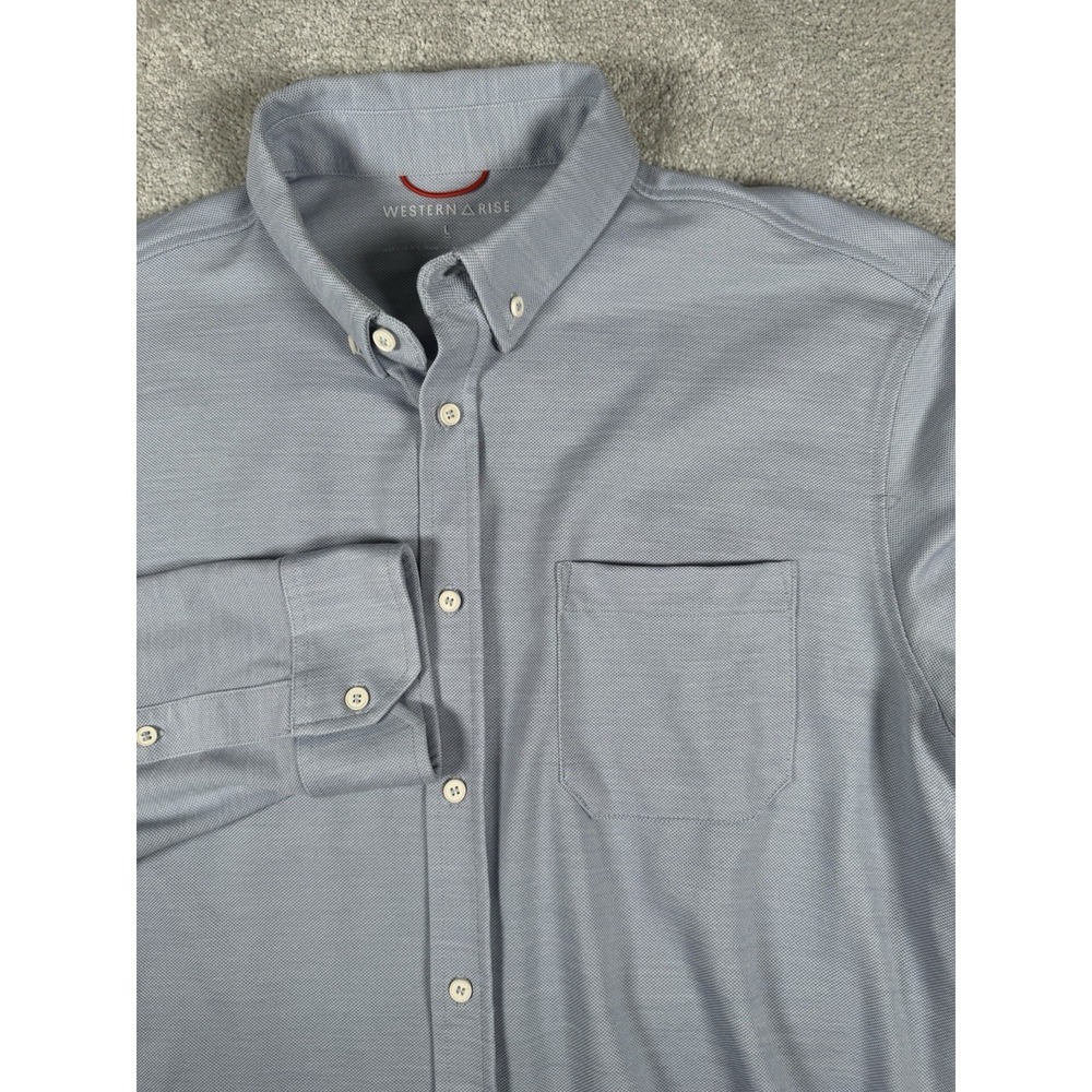 Western Rise Men's Light Blue Button Down Shirt